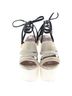 REVOLVE 100% Leather White Gold Black Heels Size 6 1/2 - photo 3
