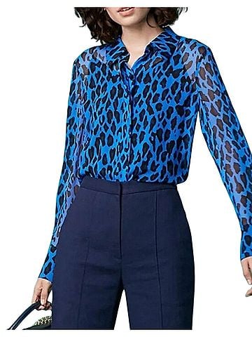 Diane von Furstenberg Long Sleeve Button-Down Shirt (view 2)