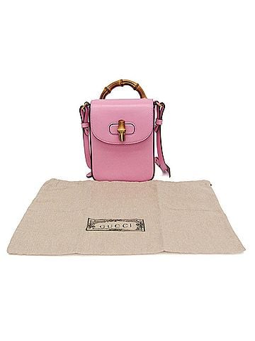 Gucci Gucci Bamboo 702106 Women's Leather Backpack,Handbag,Shoulder Bag Pink (view 2)