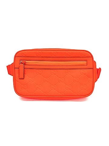 Gucci Gucci GG Rubber Effect Belt Bag 771422 Men,Women Leather Fanny Pack,Sling Bag Neon Orange (view 1)