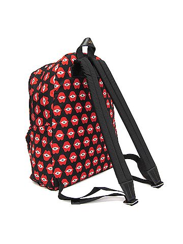 Céline Celine TELEPATHIC LOVE PRINT 188382BP2.38BR Men,Women Nylon,Leather Backpack Black,Red Color (view 2)