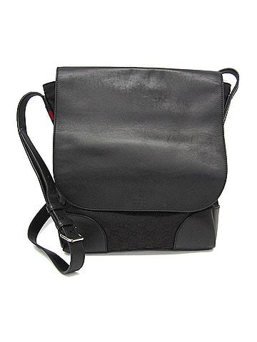 Gucci Gucci GG Canvas 322077 Men's GG Canvas,Leather Messenger Bag,Shoulder Bag Black (view 1)