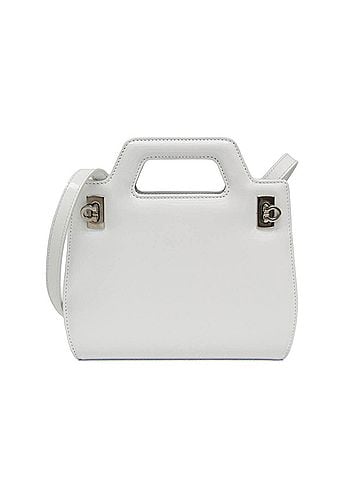 Salvatore Ferragamo Salvatore Ferragamo Gancini Wanda AU-21 3485 Women's Leather Handbag,Shoulder Bag White (view 1)