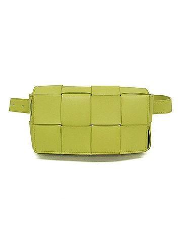 Bottega Veneta Bottega Veneta Intrecciato Cassette Men,Women Leather Fanny Pack,Sling Bag Light Green (view 1)