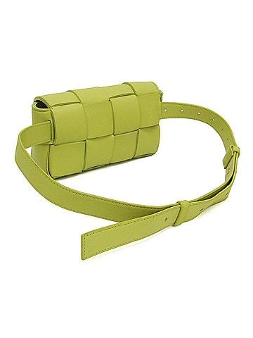Bottega Veneta Bottega Veneta Intrecciato Cassette Men,Women Leather Fanny Pack,Sling Bag Light Green (view 2)