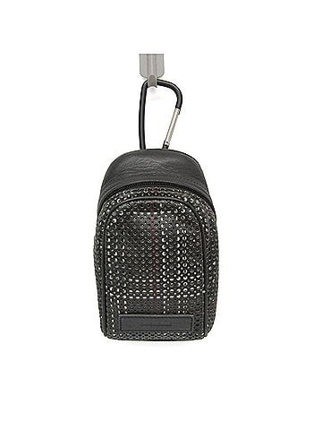 Dior Homme Dior Homme Small Pouch With Carabiner Men's Leather Pouch Black (view 1)