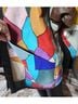 Retro 100% Leather Multi Color Jacket Size L - photo 9