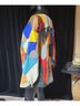 Retro 100% Leather Multi Color Jacket Size L - photo 10