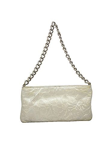 Chanel Chanel bag/pouch, Camellia design, leather, silver, women's. (view 1)