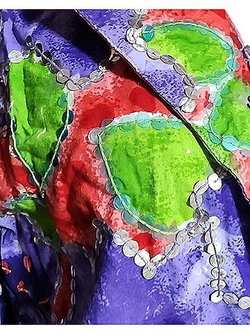 Retro Vintage 80’s Psychedelic Sequin Abstract Medium Blazer (view 2)