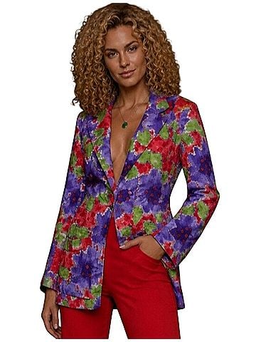 Retro Vintage 80’s Psychedelic Sequin Abstract Medium Blazer (view 1)
