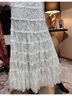 Retro 100% Lace White Casual Skirt Size M - photo 7