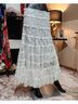 Retro 100% Lace White Casual Skirt Size M - photo 3