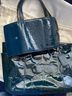 Coach 100% Patent Leather Print Blue Leather Tote One size - photo 6