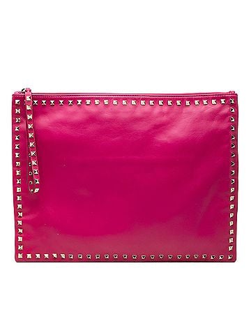 Valentino Large Leather Rockstud Clutch (view 1)
