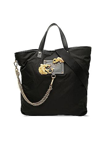 Prada Saffiano Trimmed Tessuto Animalier Dragon Satchel (view 1)