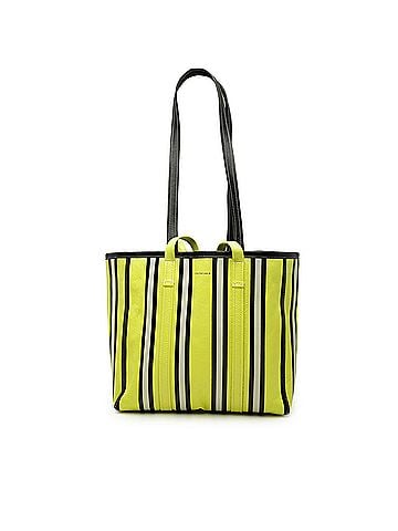 Balenciaga Medium Lambskin Barbes East West Striped Shopper Tote (view 1)