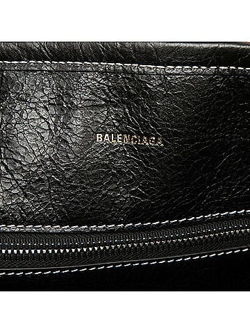 Balenciaga Medium Lambskin Barbes East West Striped Shopper Tote (view 2)