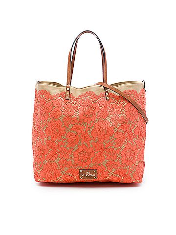Valentino Canvas Rockstud Glam Lace Reversible Tote (view 1)