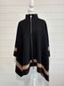 Anne Klein Stripes Black Tan Poncho Size XL - photo 3