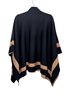 Anne Klein Stripes Black Tan Poncho Size XL - photo 2