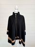 Anne Klein Stripes Black Tan Poncho Size XL - photo 4