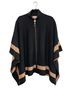 Anne Klein Stripes Black Tan Poncho Size XL - photo 1