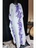 Retro 100% Polyester Floral White Purple Active Dress One size - photo 5