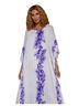 Retro 100% Polyester Floral White Purple Active Dress One size - photo 1