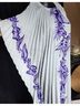 Retro 100% Polyester Floral White Purple Active Dress One size - photo 6