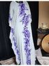 Retro 100% Polyester Floral White Purple Active Dress One size - photo 4