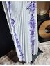 Retro 100% Polyester Floral White Purple Active Dress One size - photo 9