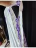 Retro 100% Polyester Floral White Purple Active Dress One size - photo 12