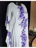 Retro 100% Polyester Floral White Purple Active Dress One size - photo 7