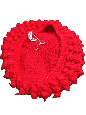Retro Vintage 60’s Popcorn Knit Beret Pom Pom THE JAY CO RN 37460 Japan Rare Red Hat (view 2)
