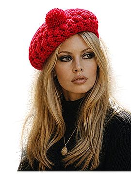 Vintage 60’s Popcorn Knit Beret Pom Pom THE JAY CO RN 37460 Japan Rare Red Retro Women main image 2