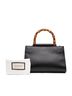 Gucci 100% Leather Black Mini Nappa Bamboo Web Nymphaea Top Handle Bag One size - photo 8