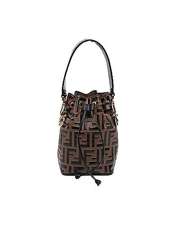 Fendi Mini FF 1974 Embossed Leather Mon Tresor Bucket Bag (view 1)