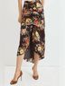 Veronica Beard 92% Silk 8% Spandex 100% Polyester Floral Brown Red Green Blue Yellow Silk Skirt Size 2 - photo 3