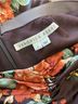 Veronica Beard 92% Silk 8% Spandex 100% Polyester Floral Brown Red Green Blue Yellow Silk Skirt Size 2 - photo 6