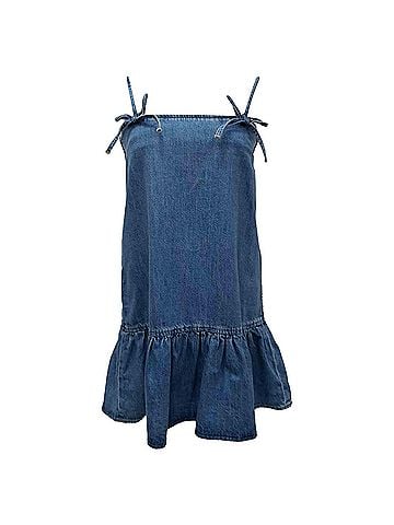 Ganni Ganni Tint Mini Dress in Light Blue Denim (view 1)