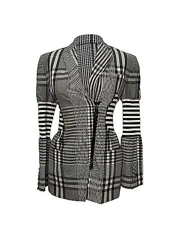 Burberry Burberry Stripe &amp; Check Corset Blazer in Multicolor Polyester (view 1)