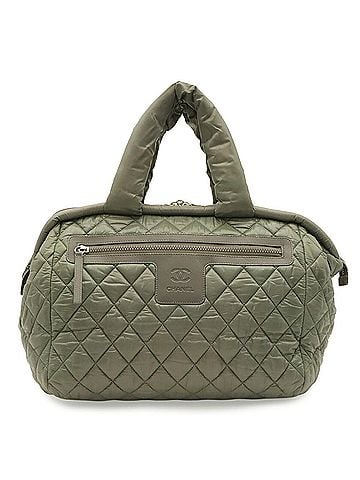 Chanel CHANEL Coco Cocoon handbag, quilted nylon and leather, khaki green, A47205 (view 1)