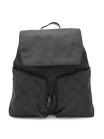 Gucci GUCCI GG Nylon Backpack, Leather, Black, 003.0238 (view 2)