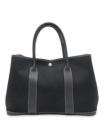 Hermès HERMES Garden PM Tote Bag Shoulder Toile Officier Leather Black ?G Stamp (view 2)