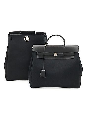 Hermès HERMES Hermès Herbag Ad PM Backpack Handbag Toile Officier Leather Black ?H Stamp (view 2)