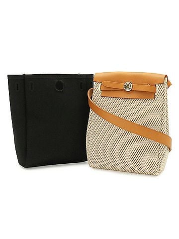 Hermès HERMES Hermès Herbag TPM Shoulder Bag Pochette Toile GM Officier Canvas Leather Natural Light Brown ?H Stamp (view 1)