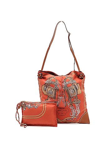 Hermès HERMES Silky City PM Brides de Gala Shoulder Bag, Silk, Terracotta Brown, ?N stamp (view 1)