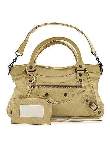 Balenciaga BALENCIAGA The First Handbag Shoulder Bag Leather Cream Yellow 103208 (view 2)