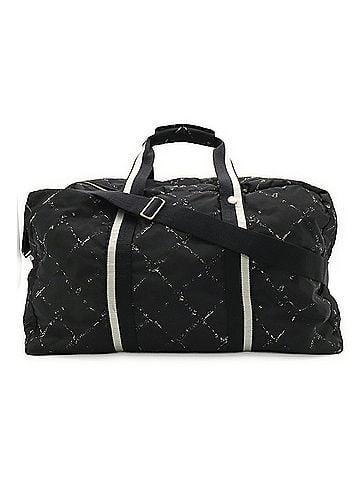 Chanel CHANEL (Chanel) Old Travel Line Boston Bag, Shoulder Nylon, Black, Red (view 2)